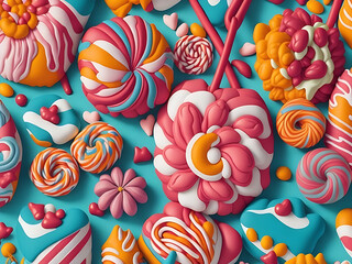 Candy Seamless patterns Ai generated