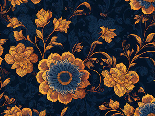 Floral pattern on seamless cloth. Flower bouquet. Ai generated