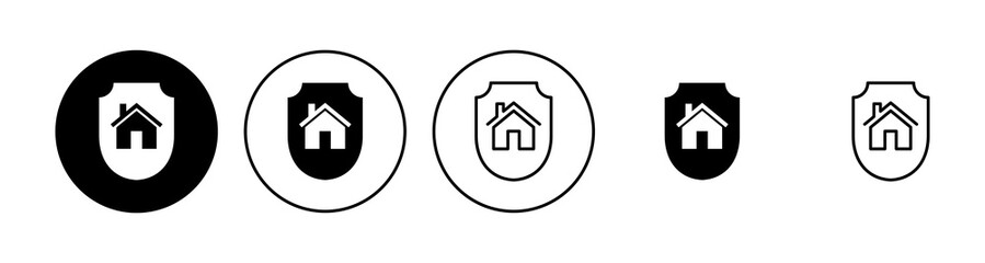 Fototapeta premium Home insurance icon set. home protection icon