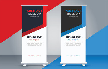 modern roll up banner template  with abstract design