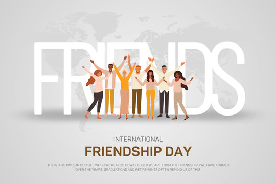 International friendship day vector illustration background.
