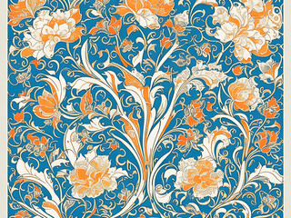russian ethnic and vintage print Ai Generated