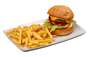 Big single cheeseburger