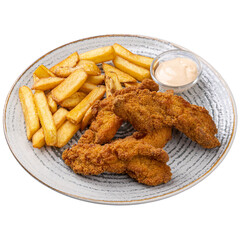 Delicious crispy fried breaded chicken breast