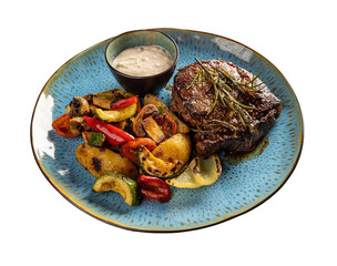 Grilled pork chop steak