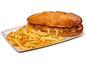 Sandwich with hot breaded mozzarela cheese