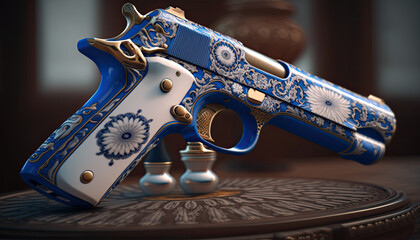 porcelain gun and bullets