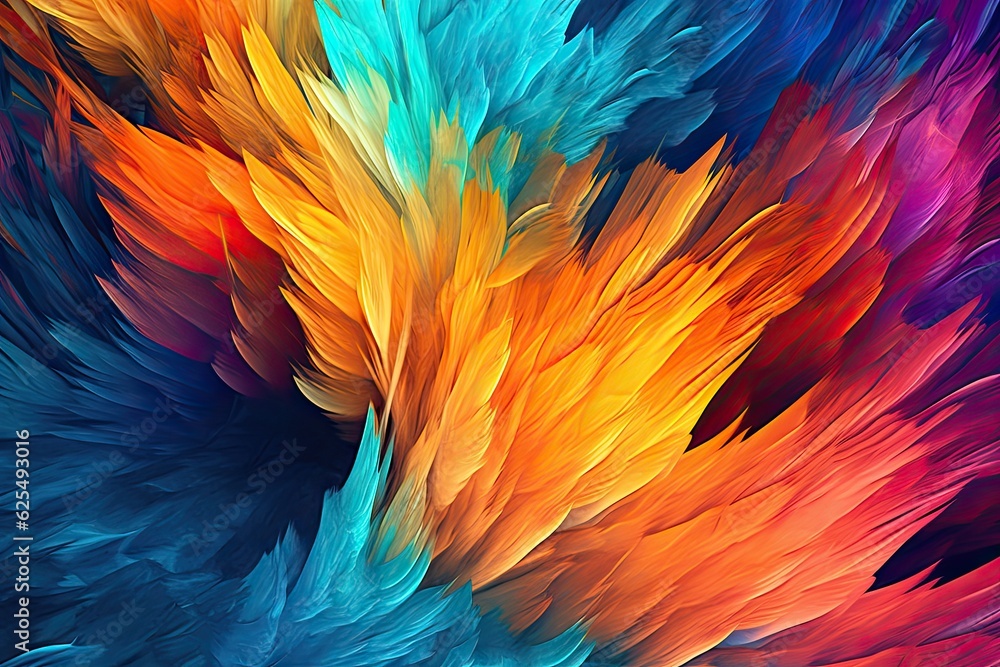 Poster vibrant colors and dynamic designs: exploring abstract digital art with futuristic flair, generative