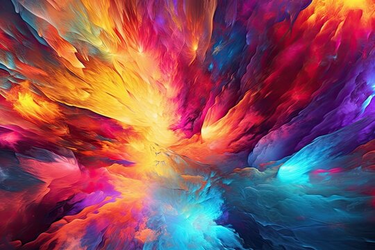 Vibrant Colors: Futuristic and Dynamic Abstract Digital Art with Cool Backgrounds, generative AI