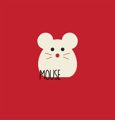 mouse icon minimalistic design, flat mouse logotype