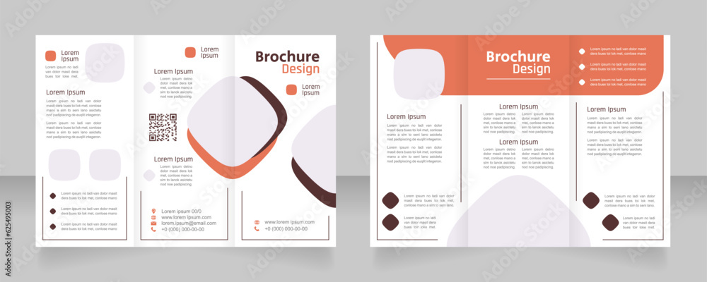 Poster food delivery service trifold brochure template design. zig-zag folded leaflet set with copy space f