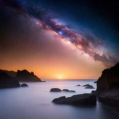 Fototapeta premium Mesmerizing stellar dance: nebulae, clusters, cosmic symphony