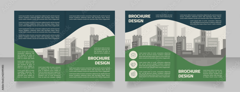 Poster sustainable building collaborative blank brochure design. template set with copy space for text. pre