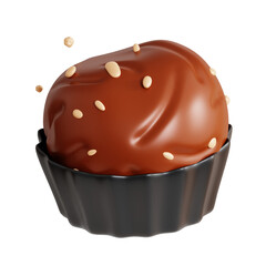 3d rendring chocolate cake isolated with crispy