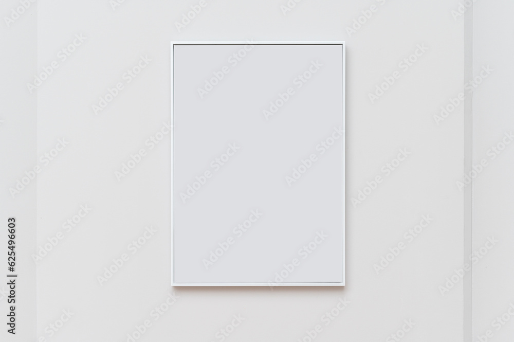 Aufkleber Transform space into an art gallery with modern picture frames. white design and empty templates create blank canvas for images or artwork. Whether in home or office.