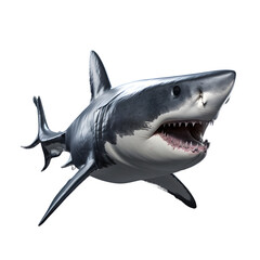 Fototapeta premium Shark isolated on white png transparent background
