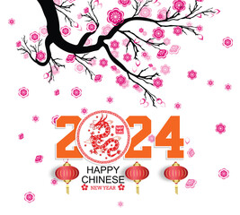 Happy new year 2024, Chinese New Year 2024 , Year of the Dragon