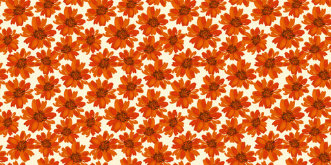 Autumn seamless pattern with flowers. Vector background for various surface.