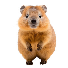 Obraz premium Quokka looking forward full body shot on transparent background cutout - Generative AI