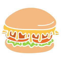 hamburger fast food illustration
