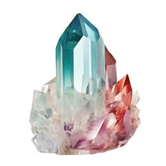 set of gemstones isolated on transparent background cutout