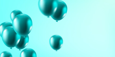 celebration background with beautiful green balloons vector illustration