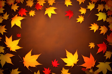 Yellow maple leaves, light maple leaves, and red maple leaves . Generative Ai