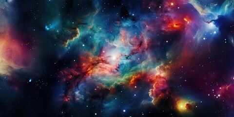 Fototapeta na wymiar colorful galaxy background - space background astronomy designs - depth of space - generative ai 