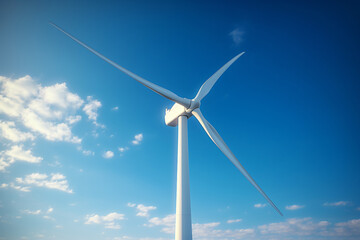 Fototapeta premium Windpower / wind-turbine / offshore / renewable energy / ecology.Generative AI