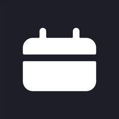 Calendar dark mode glyph ui icon. Searching message by date. User interface design. White silhouette symbol on black space. Solid pictogram for web, mobile. Vector isolated illustration