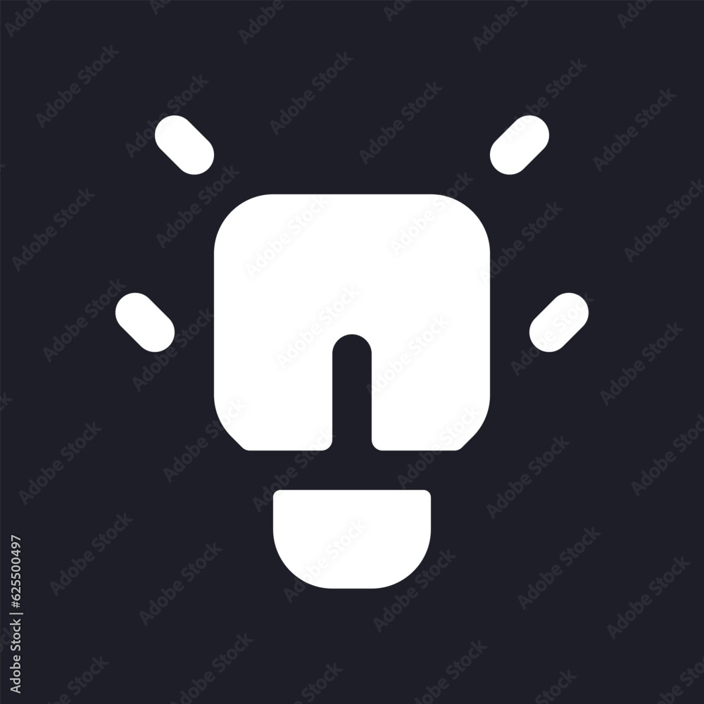 Poster messenger features dark mode glyph ui icon. idea and solution. user interface design. white silhouet