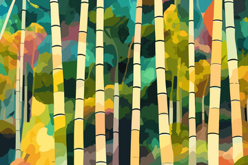 Jungle bamboo nature pattern