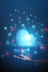 cloud technology concept Global network of metaverse systems exchange of information global...