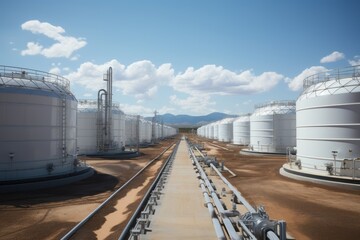Obraz premium Utility Scale Energy Storage Facility, Generative AI 