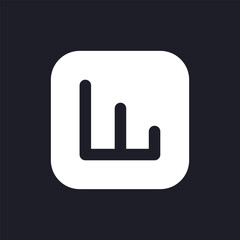 Activity analytics dark mode glyph ui icon. Business data studying. User interface design. White silhouette symbol on black space. Solid pictogram for web, mobile. Vector isolated illustration