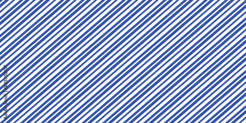 Poster Blue and white diagonals. Seamless pattern of stripes that follow one another. Vector seamless pattern with blue stripes.