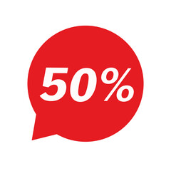 Discount best sale in circle 50 red discount illustration
