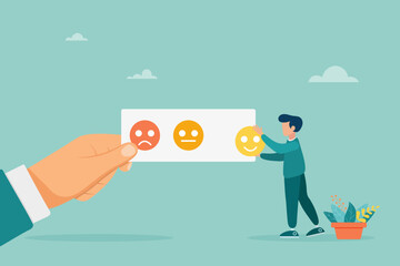 People give reviews and testimonials, select clients, and know your client's concept. Vector illustration.
