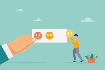 People give reviews and testimonials, select clients, and know your client's concept. Vector illustration.
