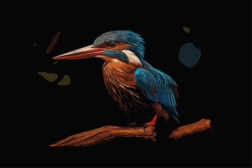 Senegalese kingfisher - Halcyon senegalensis - obrazy, fototapety, plakaty