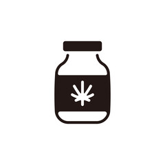 Cannabis container icon.Flat silhouette version.