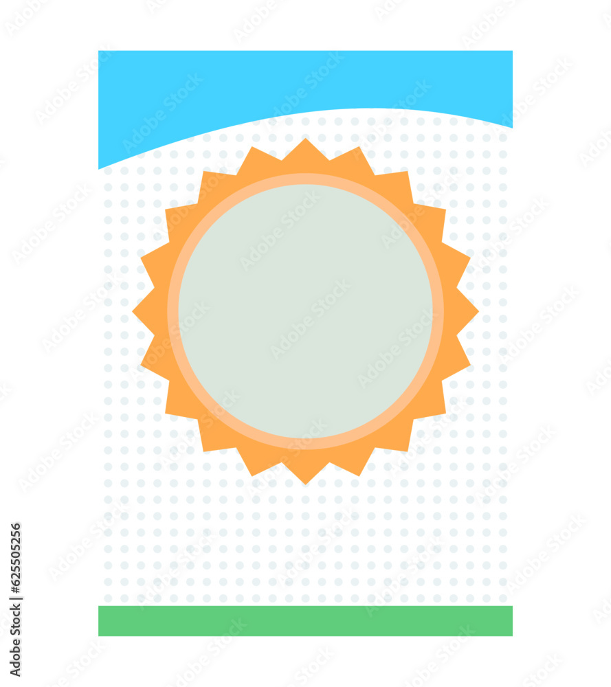 Poster poster with blank sun shape with dotted background brochure element design. vector illustration with