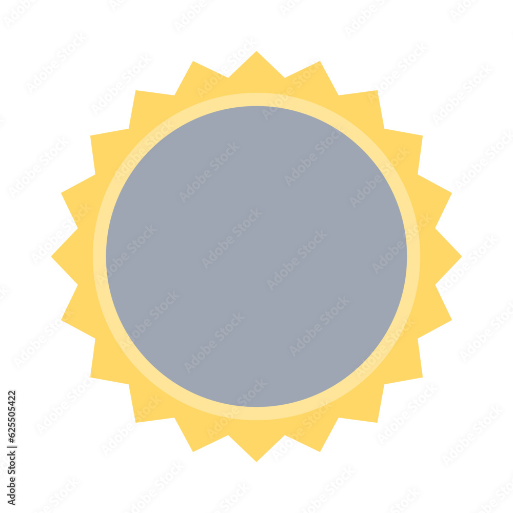 Poster sun shaped frame brochure element design. sunflower like shape. vector illustration with empty copy 