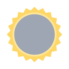 Sun shaped frame brochure element design. Sunflower like shape. Vector illustration with empty copy space for text. Editable shape for poster decoration. Creative and customizable frame