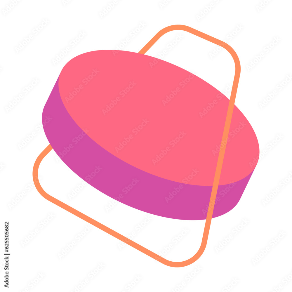 Poster volumetric puck with frame brochure element design. 3d detail. vector illustration with empty copy s