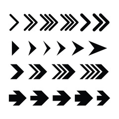 set of black and white arrows vector illustration