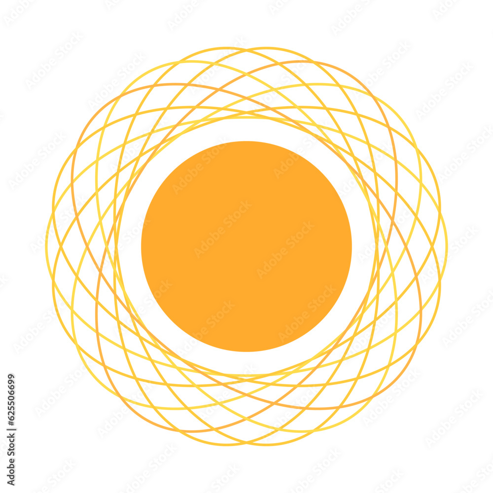 Poster orange circle with abstract frame around brochure element design. vector illustration with empty cop