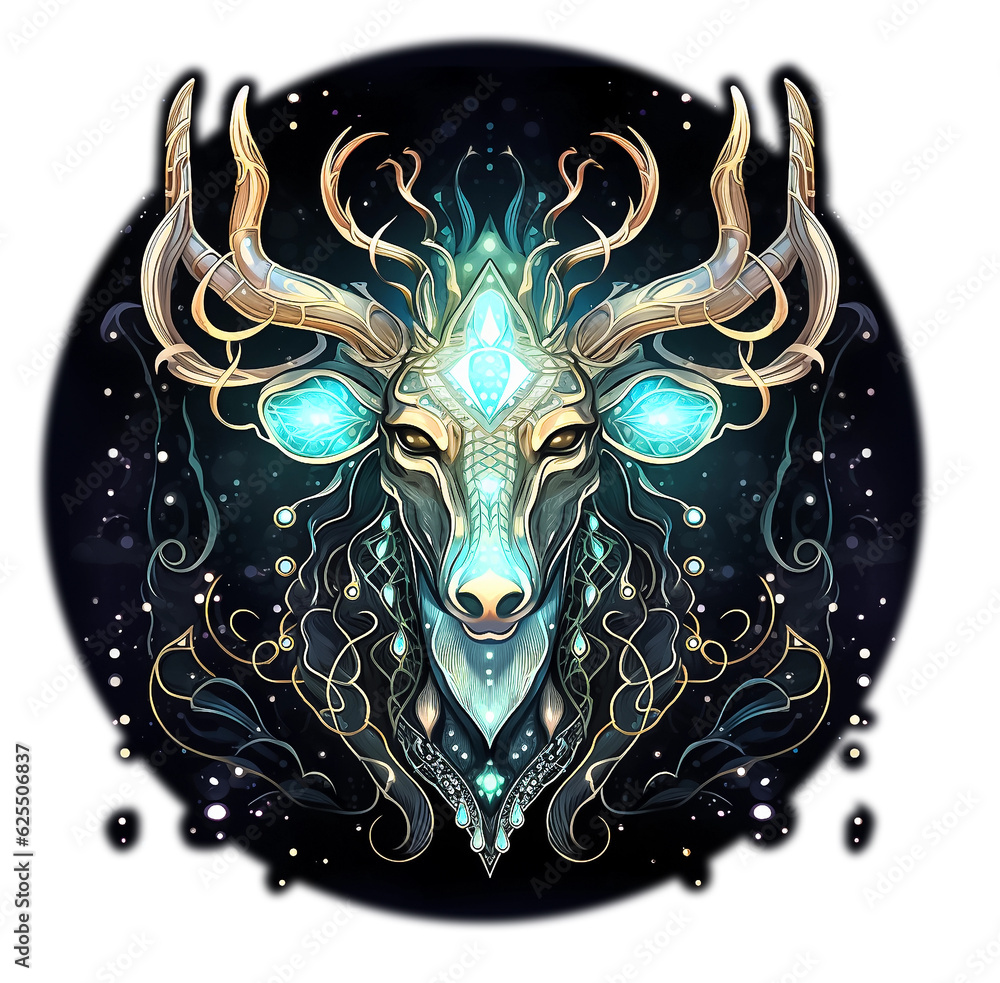 Wall mural zodiac sign capricorn. astrological horoscope symbol, isolated images. generative ai