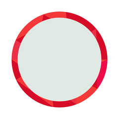 Red blank circle brochure element design. Creative round frame. Vector illustration with empty copy space for text. Editable shape for poster decoration. Creative and customizable frame