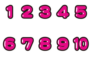 ポップな数字　アイコン　ナンバー　セット